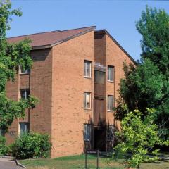 Exterior of brick building